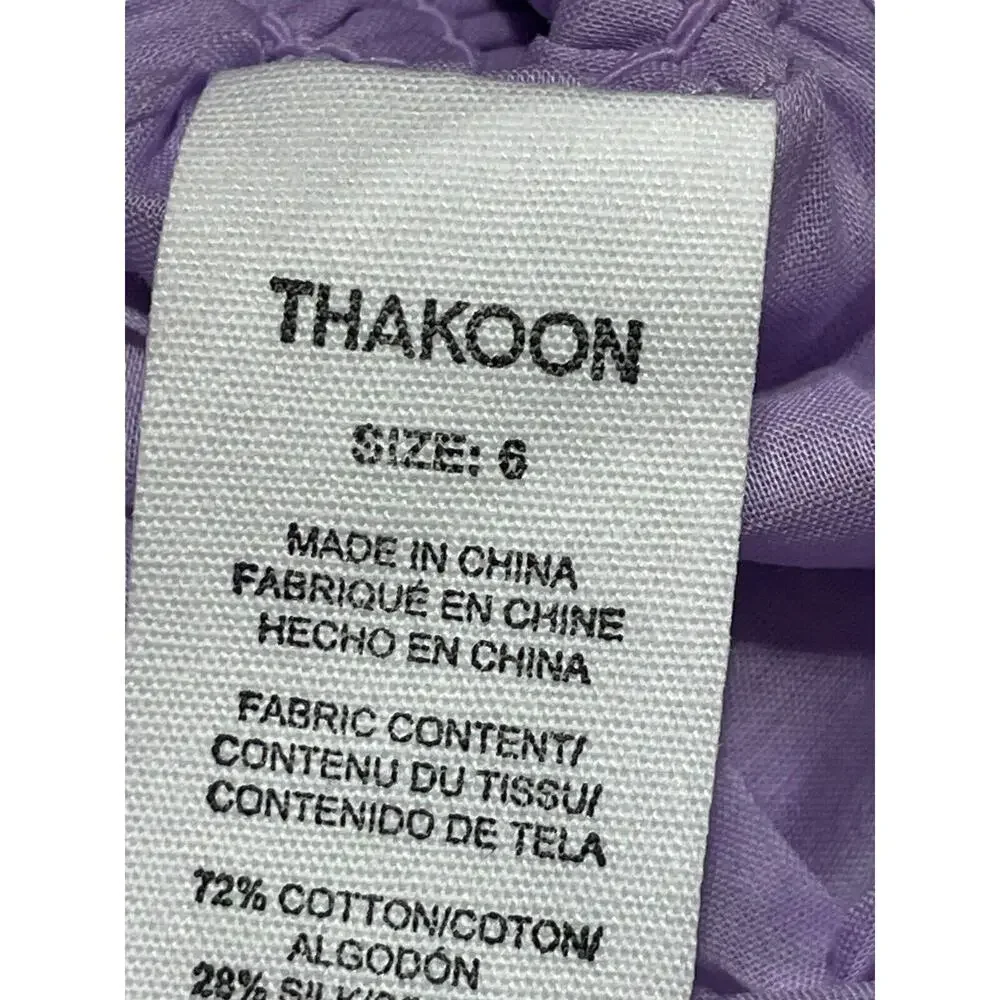 Thakoon Womens Eyelet Lilac Smocked Waist Mini Skirt Pull On Lined Size 6 $295